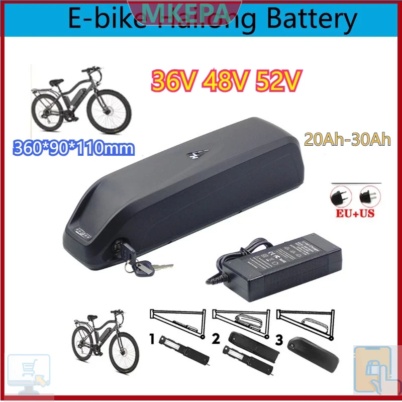Ebike Battery 48V 20Ah Hailong - 🔋 36-48-52V untuk Motor Sepeda Gunung