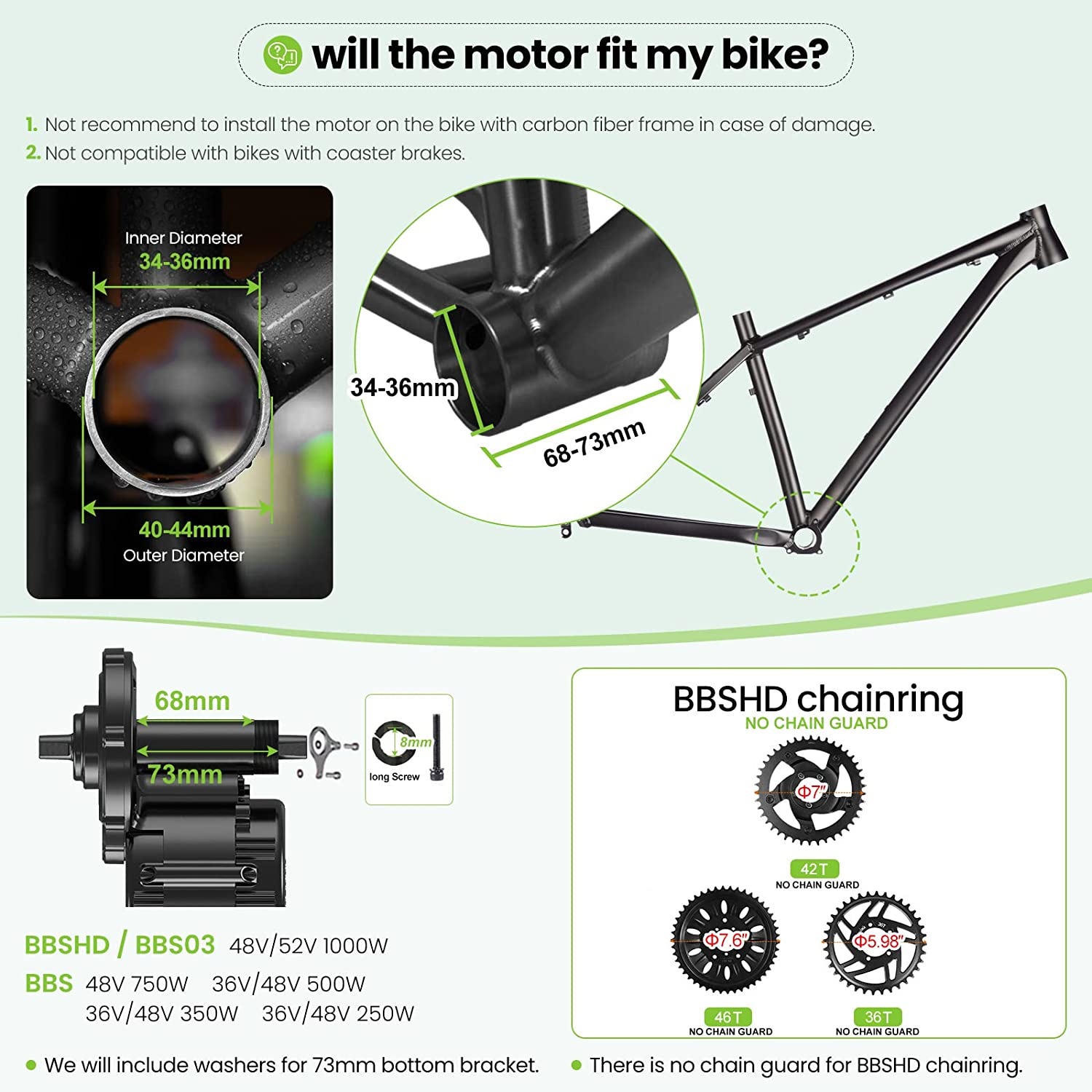 Bafang UART 48V/52V 1000W Moto - Mid Drive Motor Kit 52V 1000W ulasan dan harga