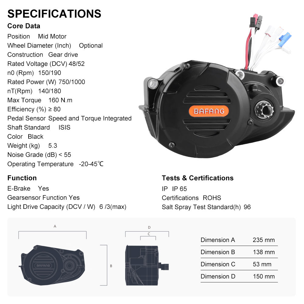 risunmotor M620 G510 48V 52V 1 - Mid Drive Motor Kit 52V 1000W ulasan dan harga